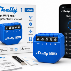Shelly 1 Gen4 – smart WiFi-relä med potentialfri kontakt