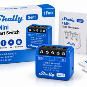 Shelly 1 Mini Gen3 – 1-pack, kompakt WiFi-relä med potentialfri kontakt