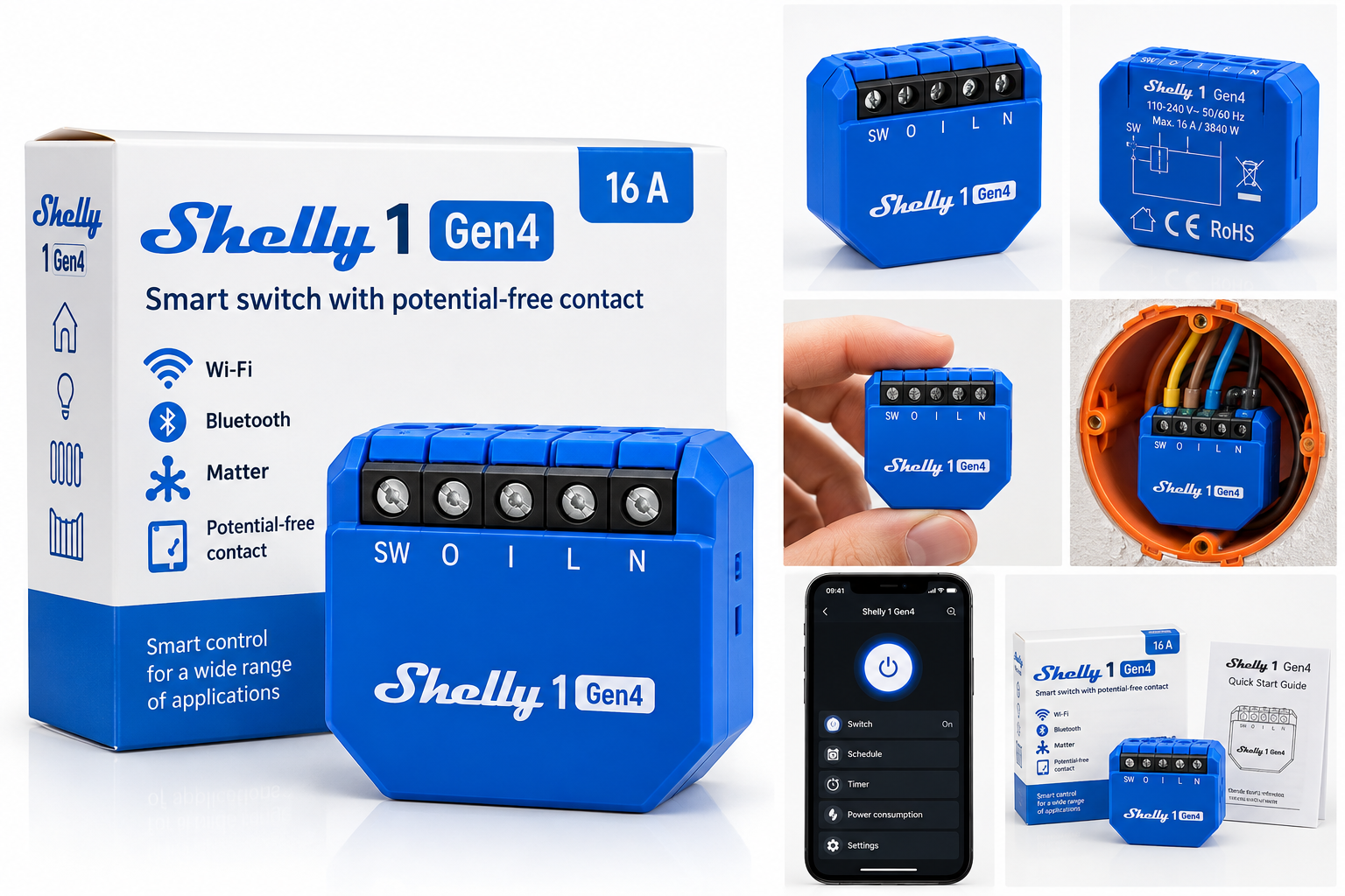 Shelly 1 Gen4 – smart WiFi-relä med potentialfri kontakt - Bild 3