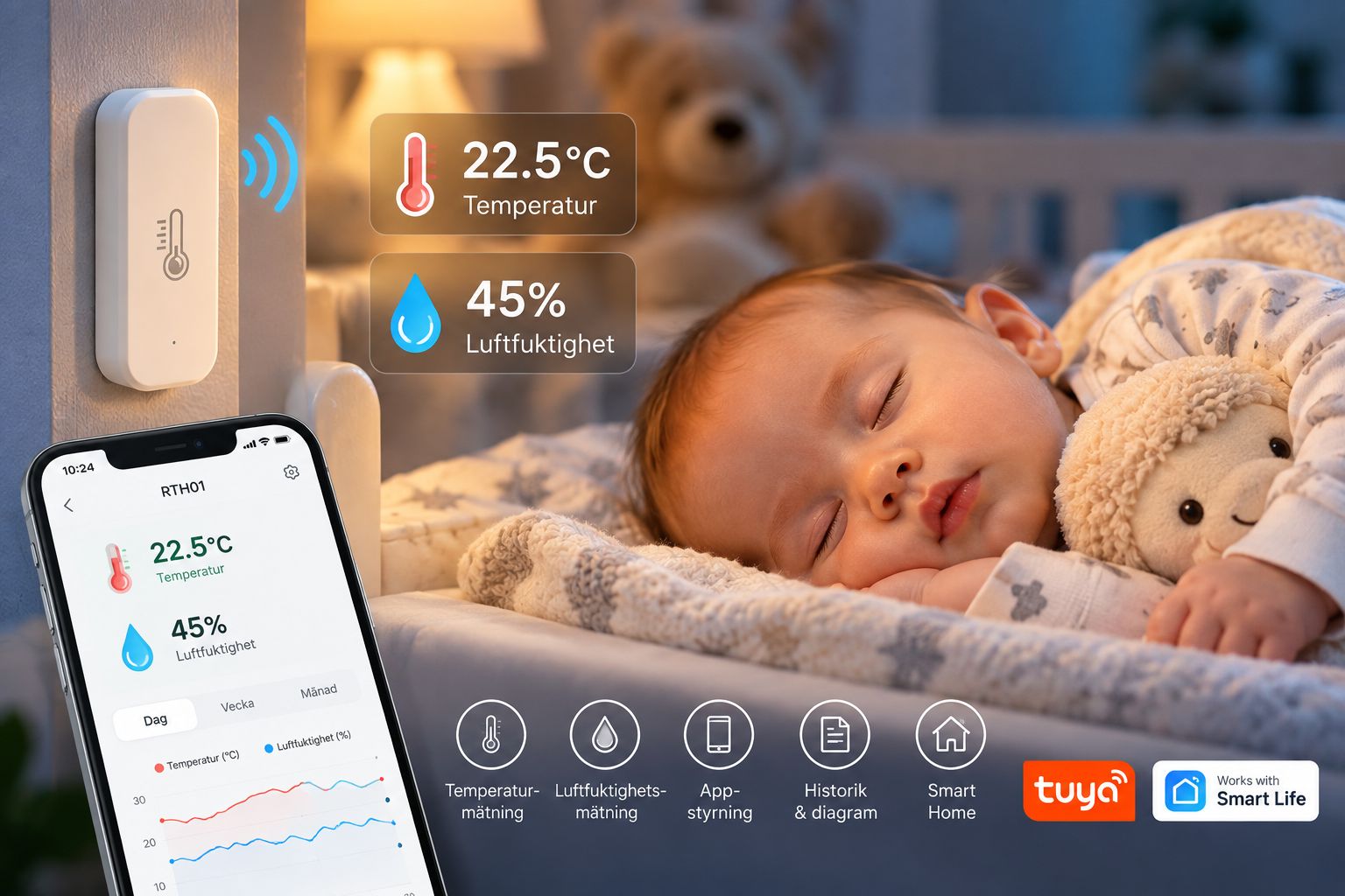 Reptila RTH01 – Zigbee temperatur- och luftfuktighetssensor - Bild 2